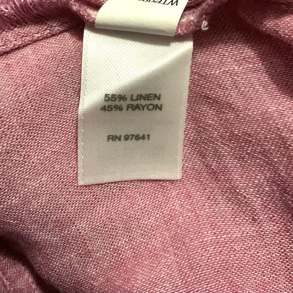 Pure Jill Pink Linen blend crew neck short sleeve top - Picture 5 of 6